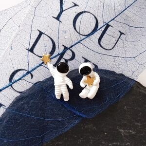 Astronaut Dangle Earrings Star Stud & Spaceman Drops